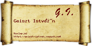 Geiszt István névjegykártya