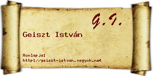 Geiszt István névjegykártya